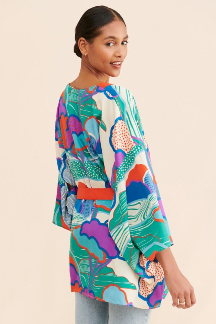 Willow Graphic Garden Kimono