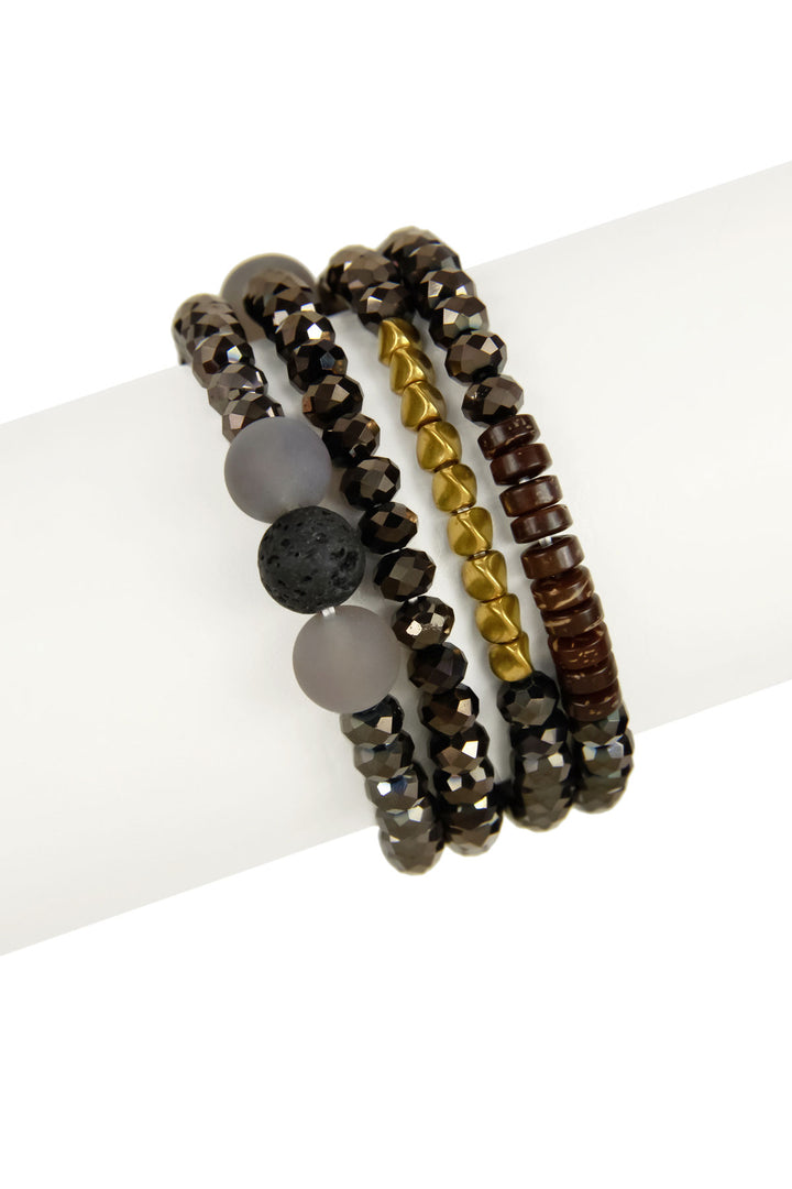 Bronze Coconut Twisted Beads Tassel Bracelet