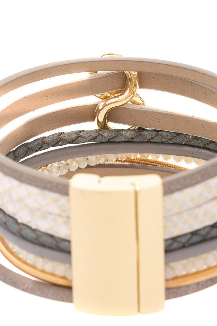 Infinity Charm Leather Bracelet