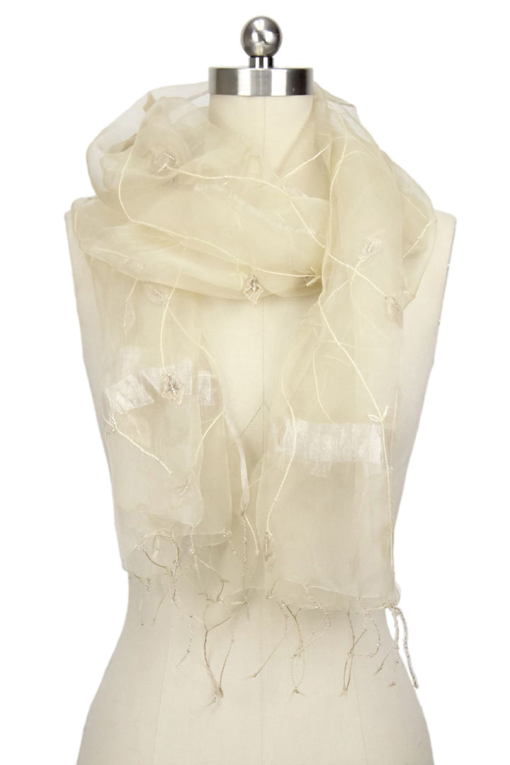 Aspen Embroidered Leaf Scarf