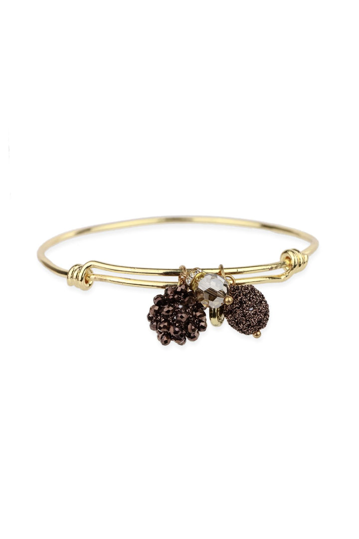 Adjustable Charm Bangle Bracelet