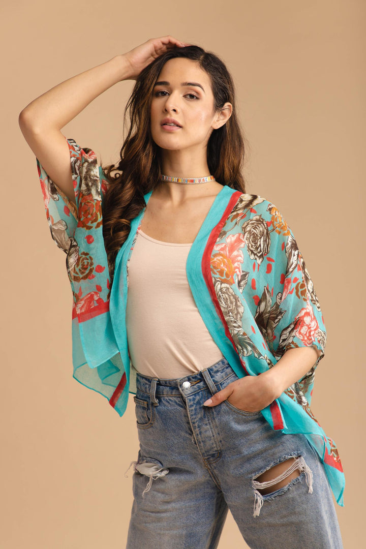Brielle Printed Short Poncho