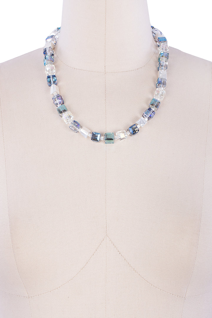 Faceted Bead and Stone Necklace