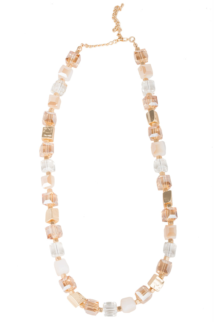 Faceted Bead and Stone Necklace