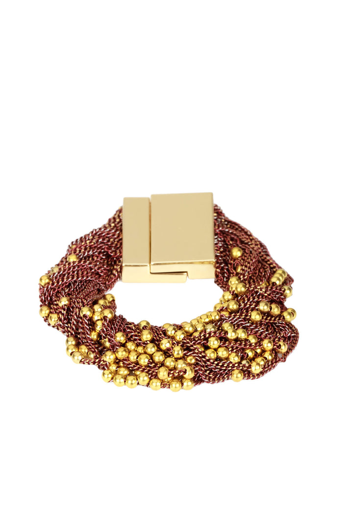 Beaded Chain Marsala Bracelet