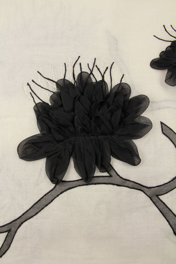 Embellished Palm Leaf Scarf