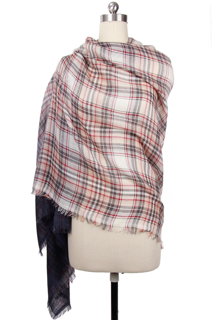 Queens Plaid Wool Ombre Scarf