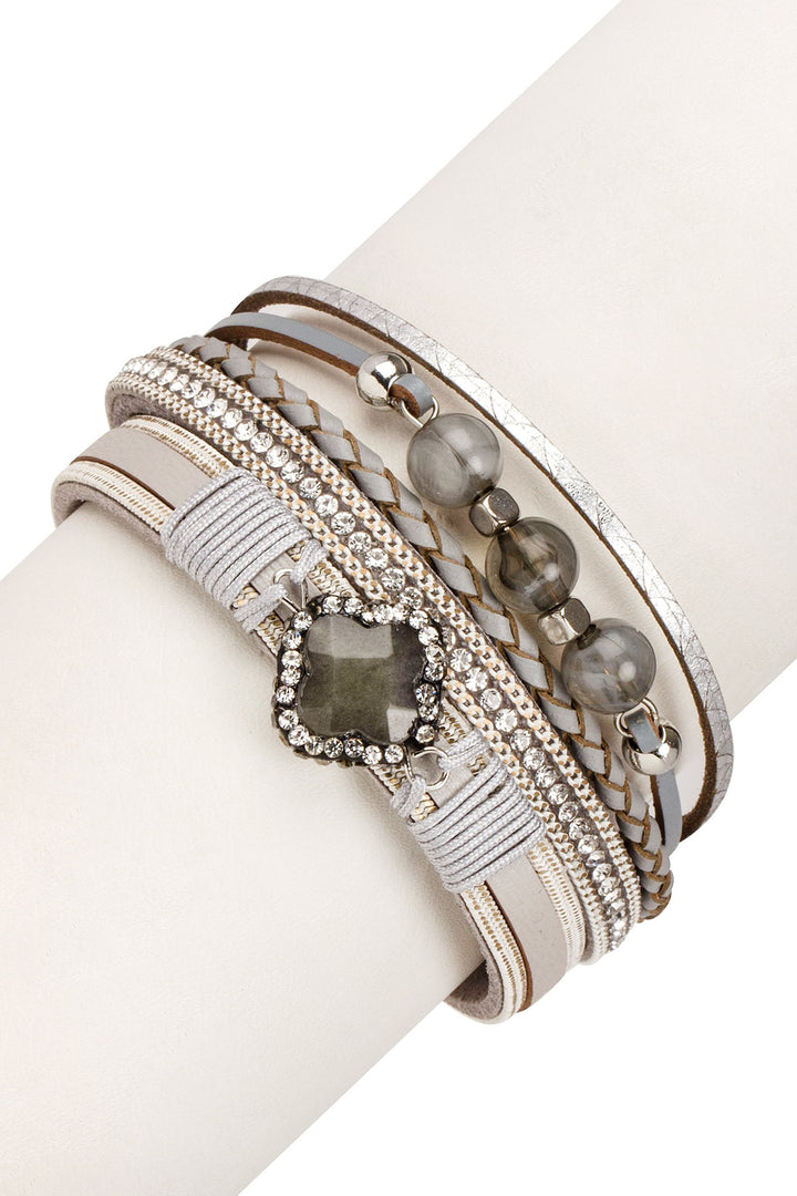Mixed-In Leather Bracelet