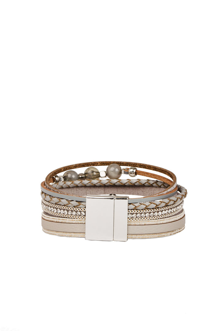 Mixed-In Leather Bracelet
