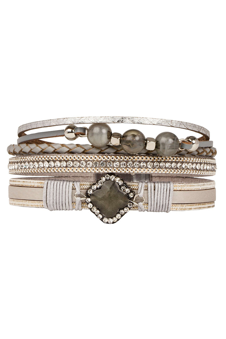 Mixed-In Leather Bracelet