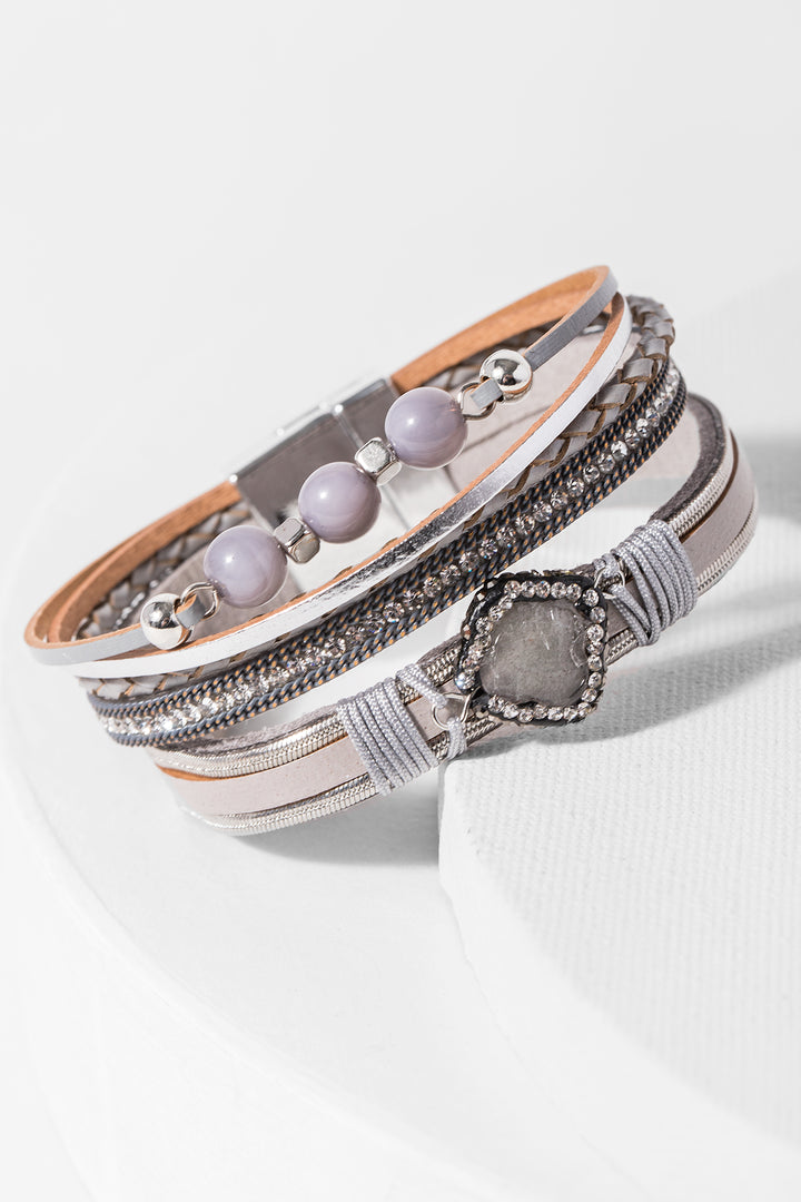 Mixed-In Leather Bracelet