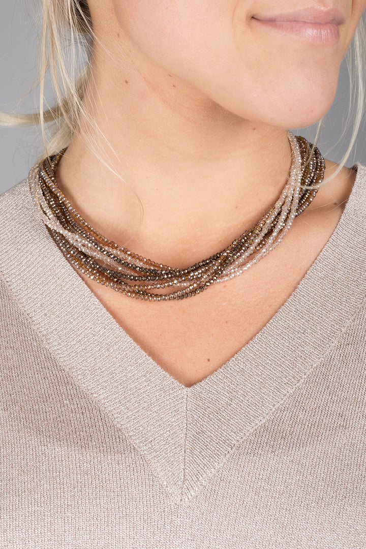 Multi Strand Crystal Ombre Necklace