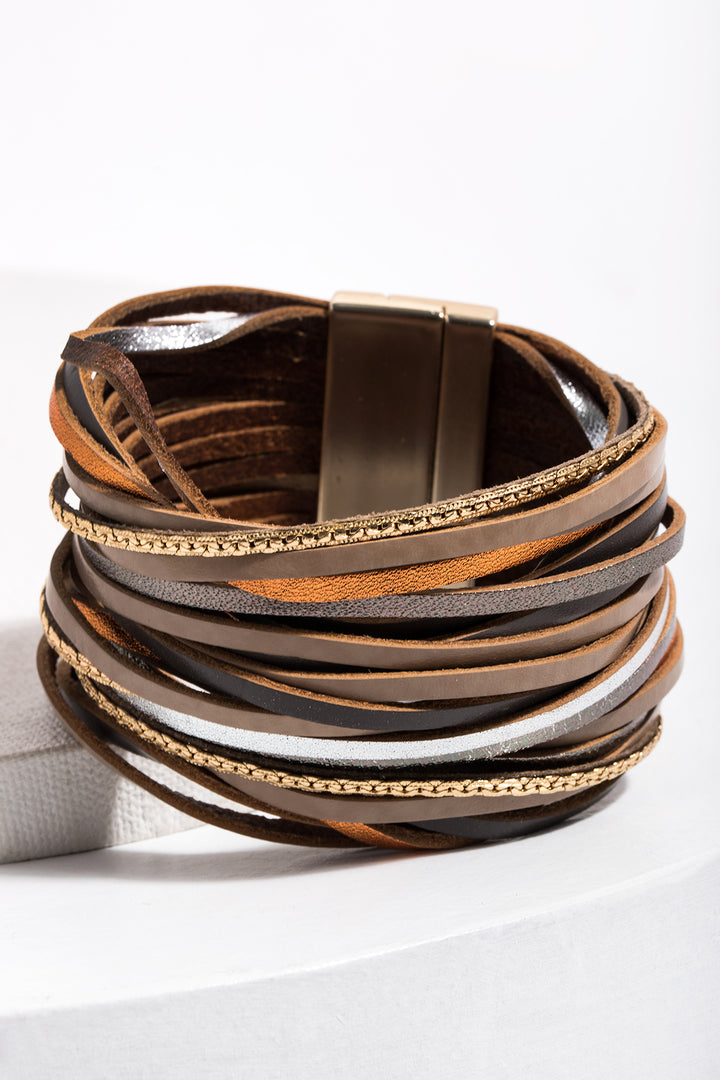 On the Line Leather Bracelet
