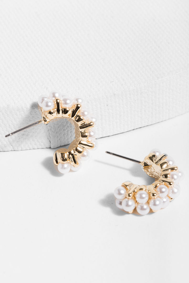Seraphina Pearl Hoop Earrings