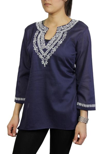 Embroidered Saachi Cotton Tunic