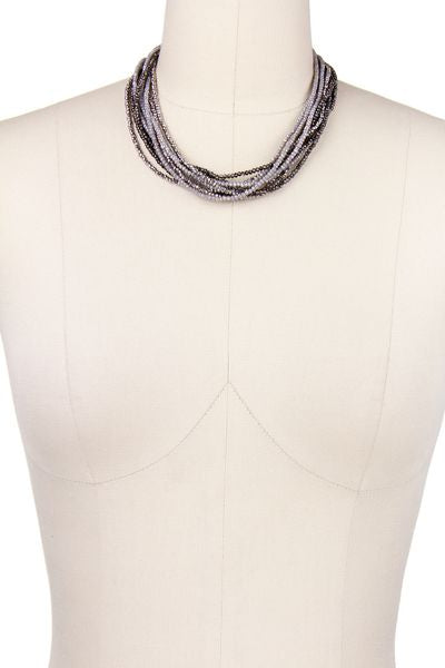 Multi Strand Crystal Ombre Necklace