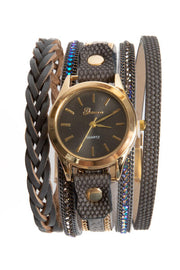 Braided Vegan Leather Bracelet Watch