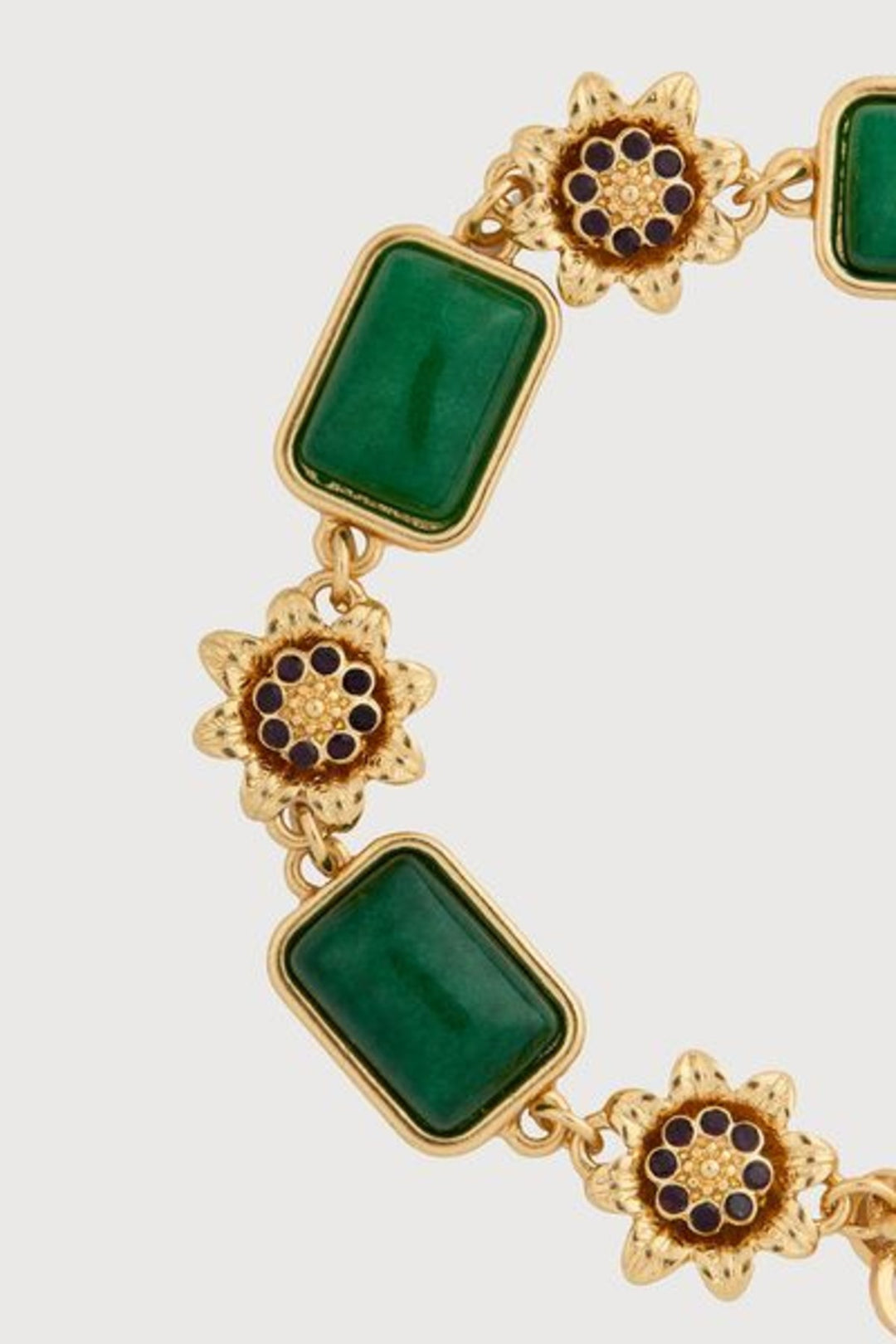 Floral Gemstone Metal Necklace