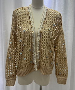 Coastal Shell Sequin Cardigan