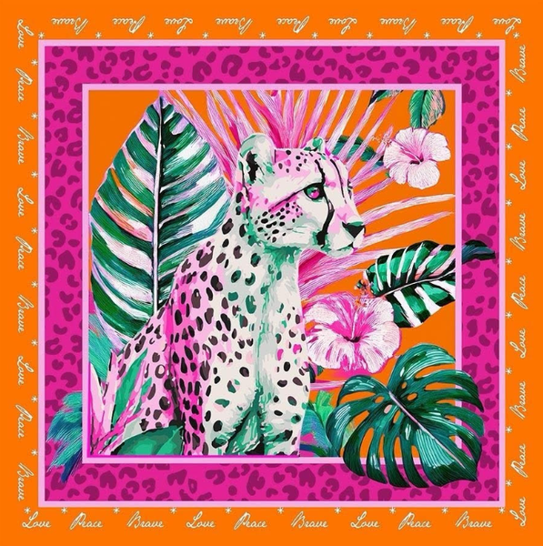 Animal Print Bandana - Orange Multi