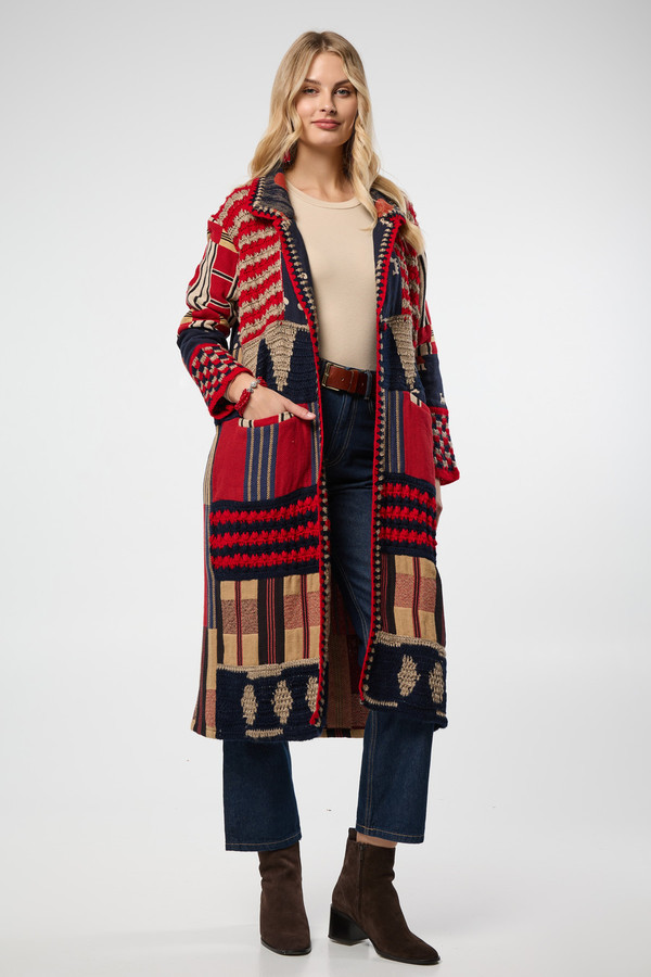 Crochet Woven Aztec Kimono - Multi