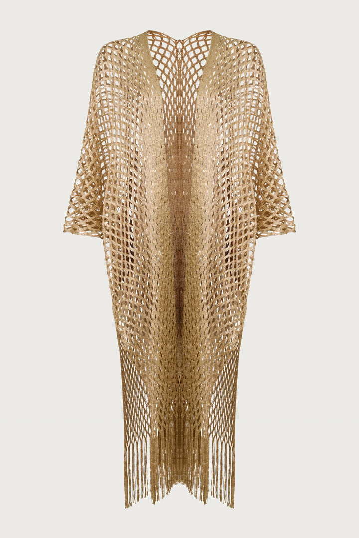Metallic Fringe Kimono