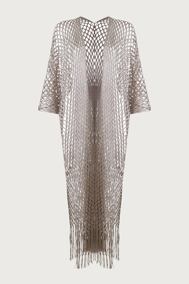 Metallic Fringe Kimono