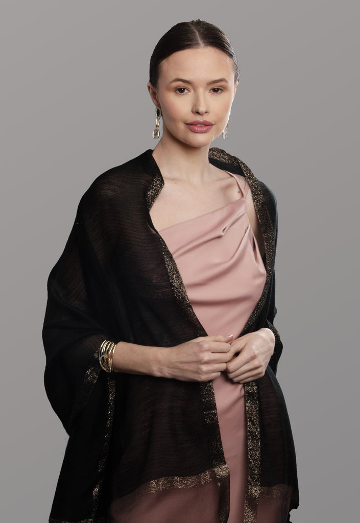 Shimmer & Shine Border Scarf – Saachi Wholesale
