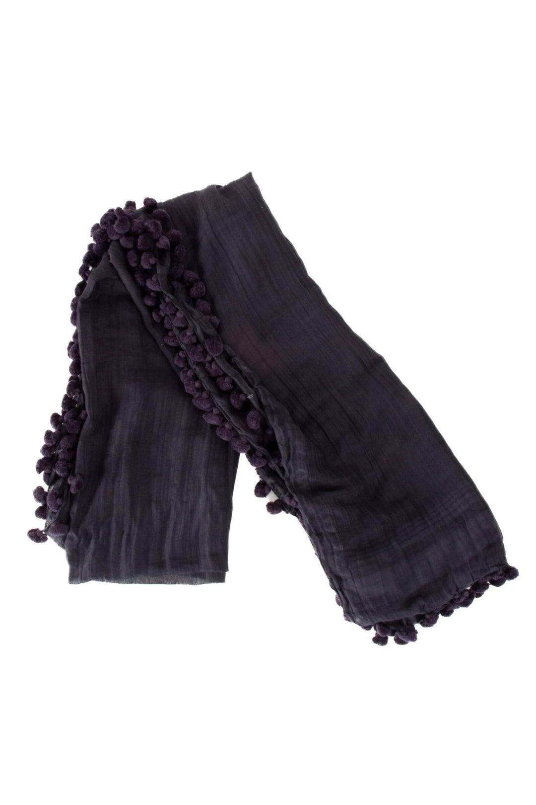 Tassel Adorned Cotton Silk Scarf