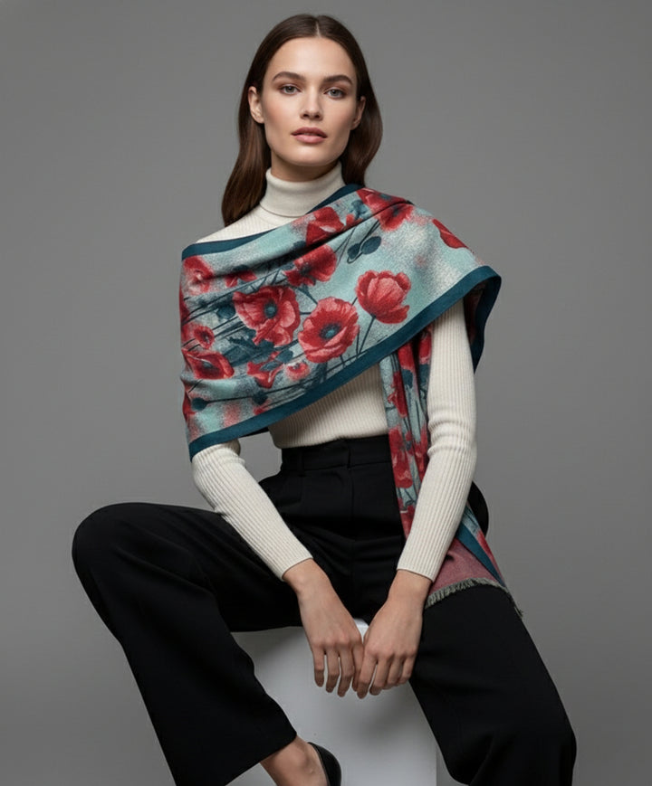 Poppy Bold Reversible Scarf