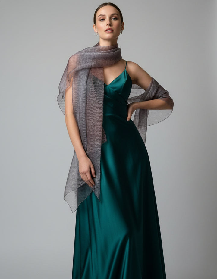 Pleated Ombre Glitz Scarf