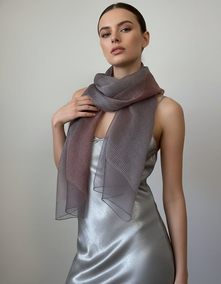 Pleated Ombre Glitz Scarf