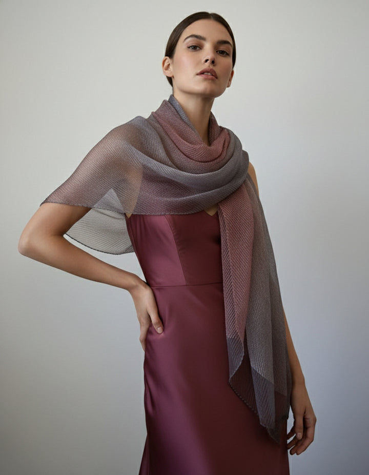 Pleated Ombre Glitz Scarf