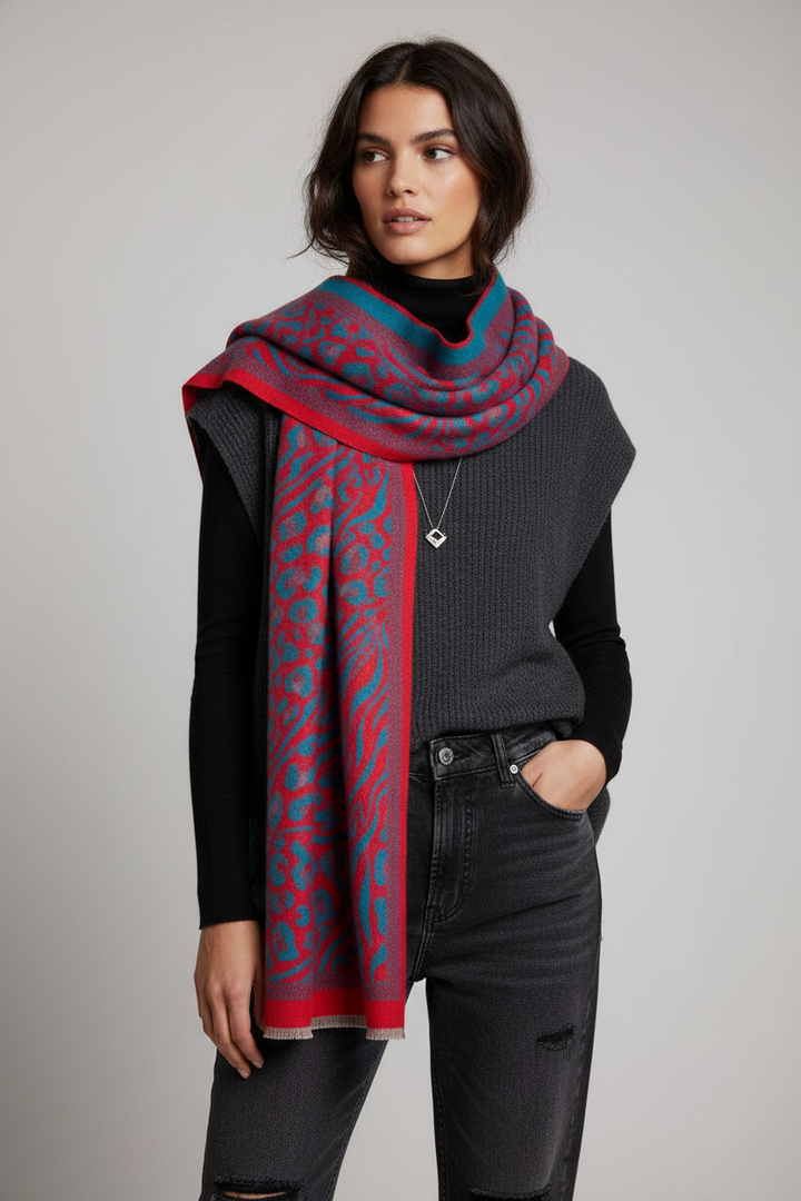Animal Print Reversible Scarf