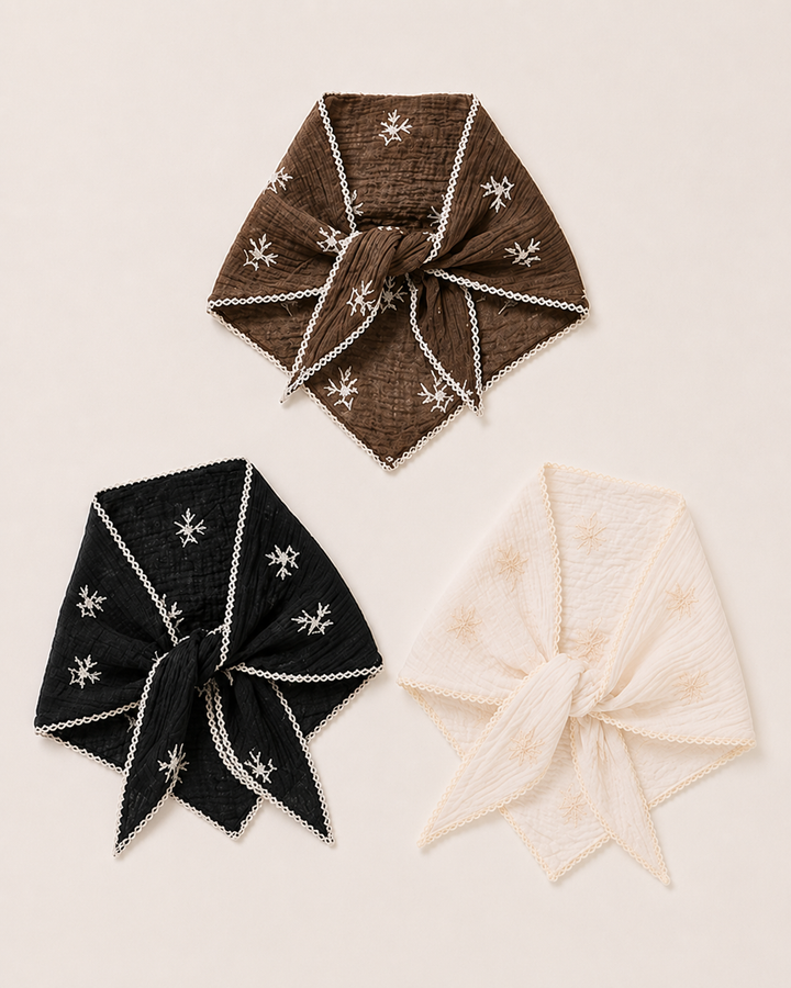 Embroidered Gauze Bandana