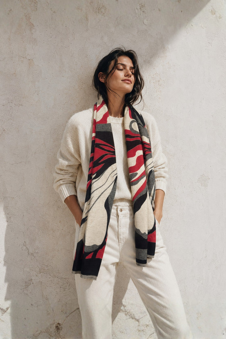 Abstract Bloom Reversible Scarf