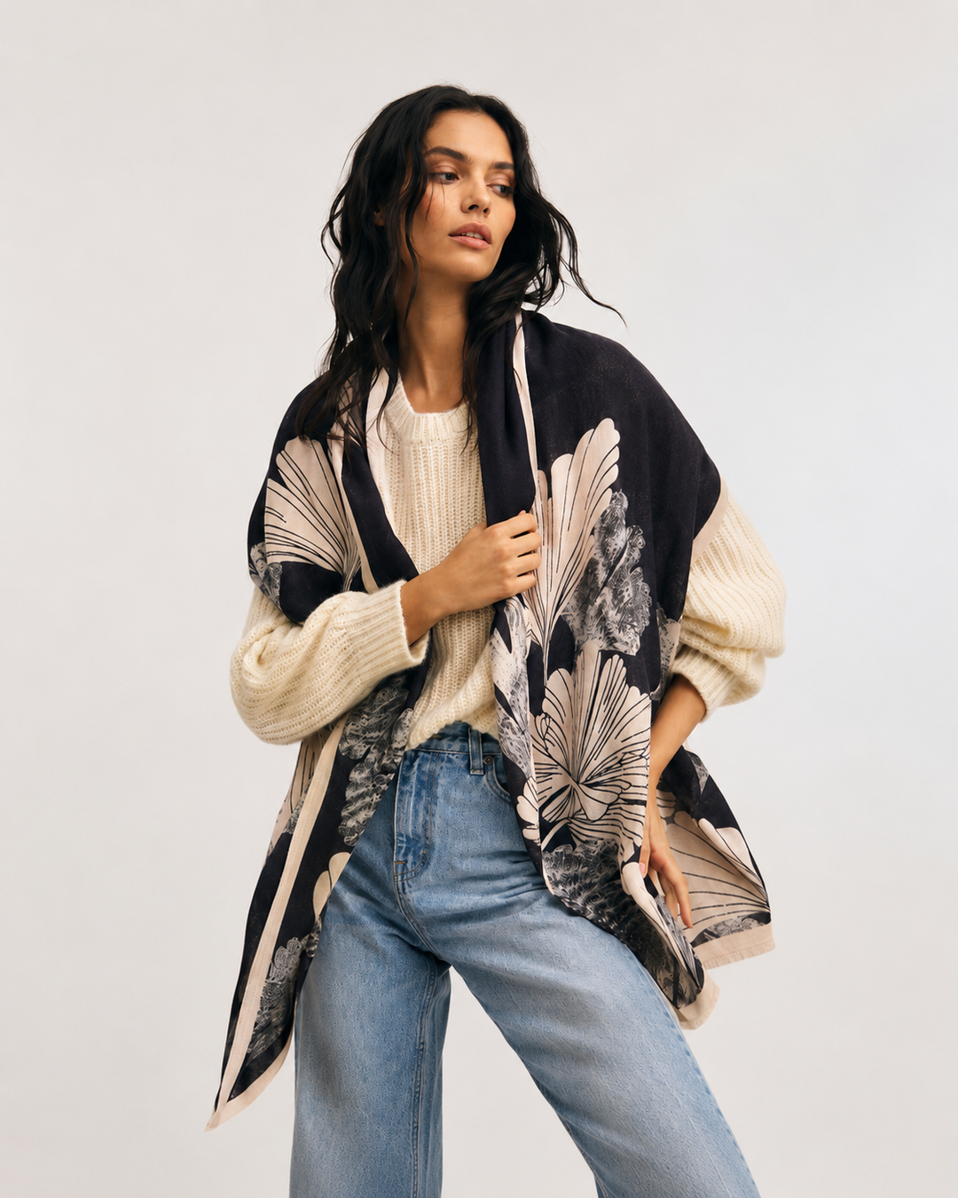Ginkgo Botanical Reversible Scarf