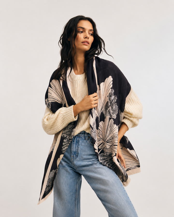 Ginkgo Botanical Reversible Scarf