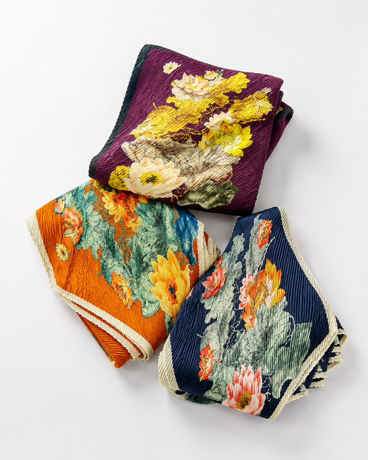 Botanical Pleated Scarf