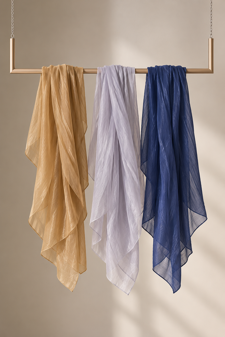 Shimmer Crinkle Satin Scarf