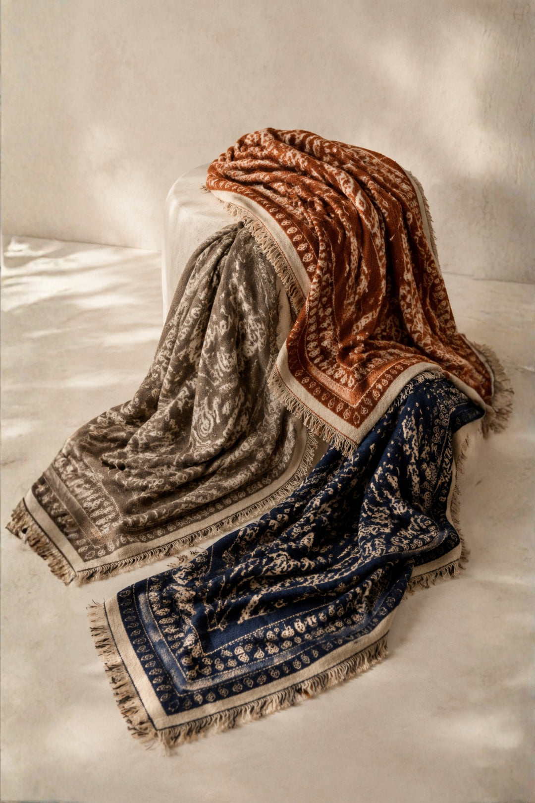 Paisley Fringe Triangle Scarf