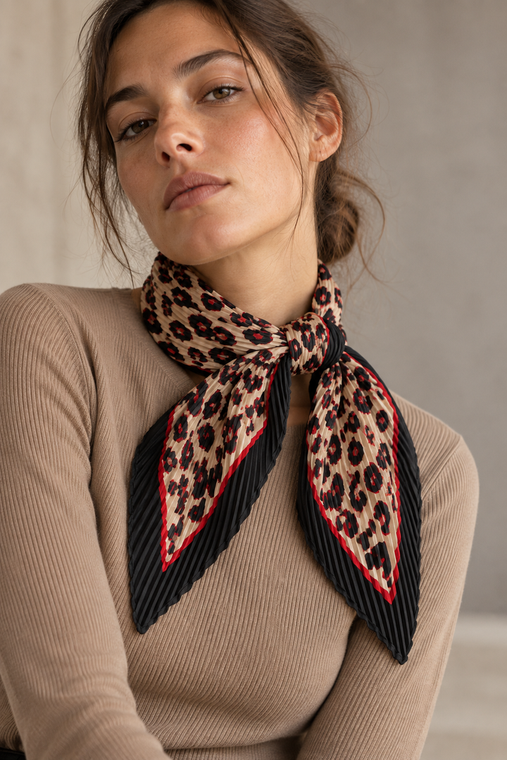 Animal Print Pleated Bandana