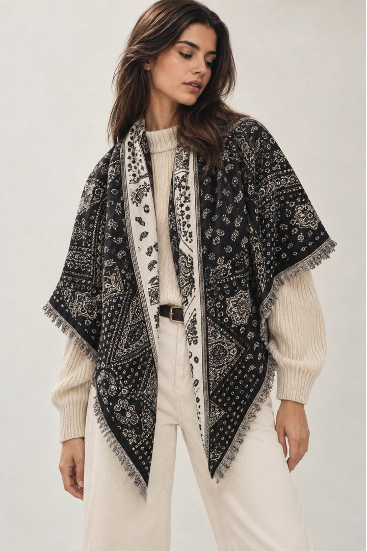 Patchwork Paisley Triangle Wrap