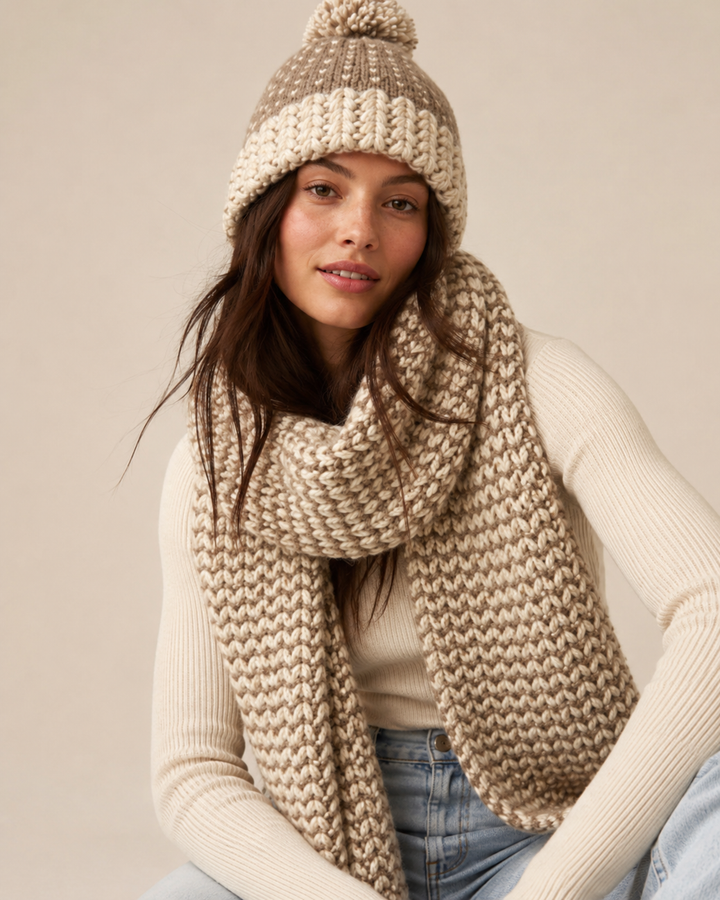 Snowfall Textured Knit Scarf
