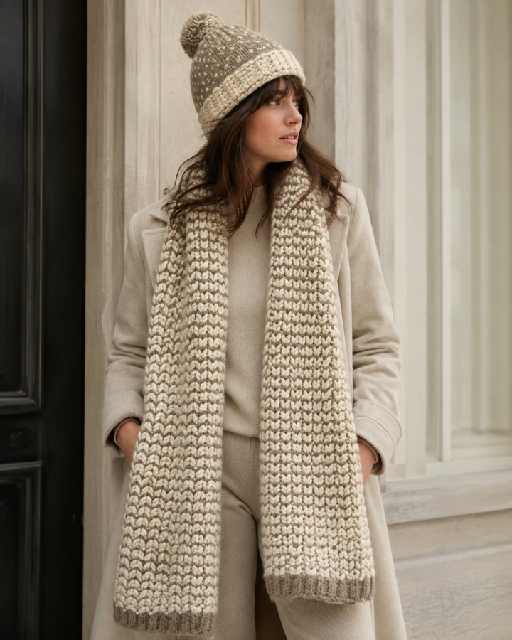 Snowfall Textured Knit Scarf