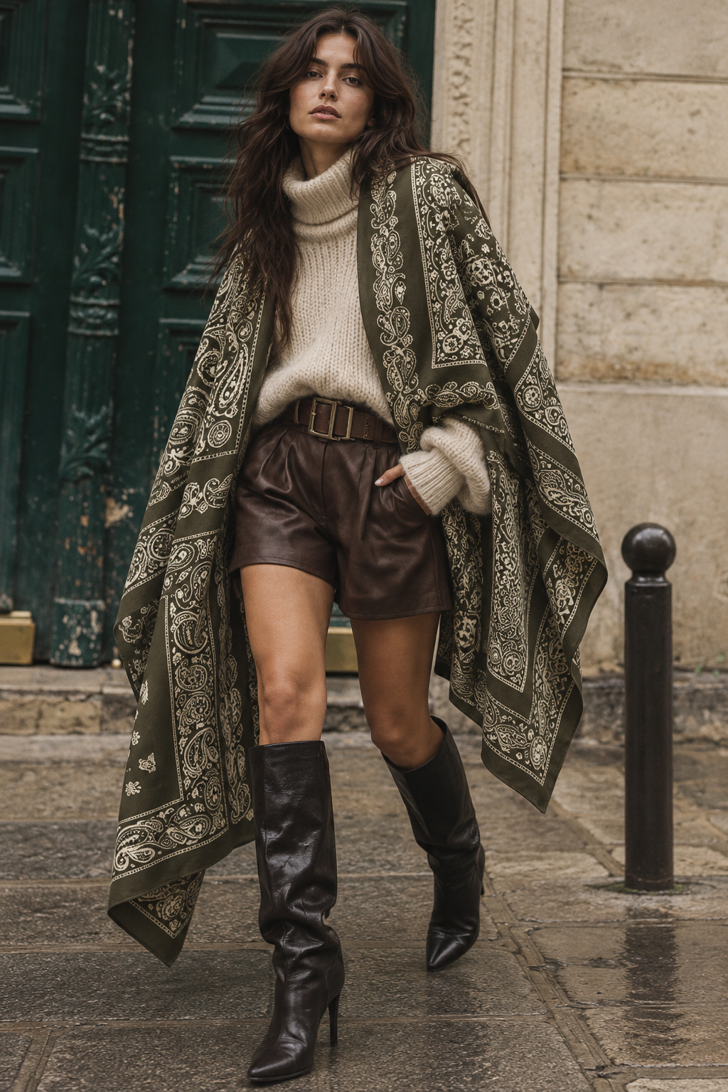 Paisley Border Fringe Scarf