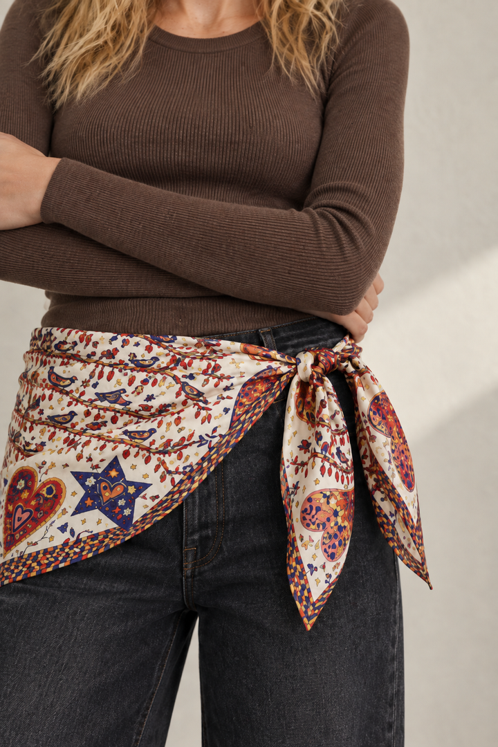 Mixed Print Oversized Bandana