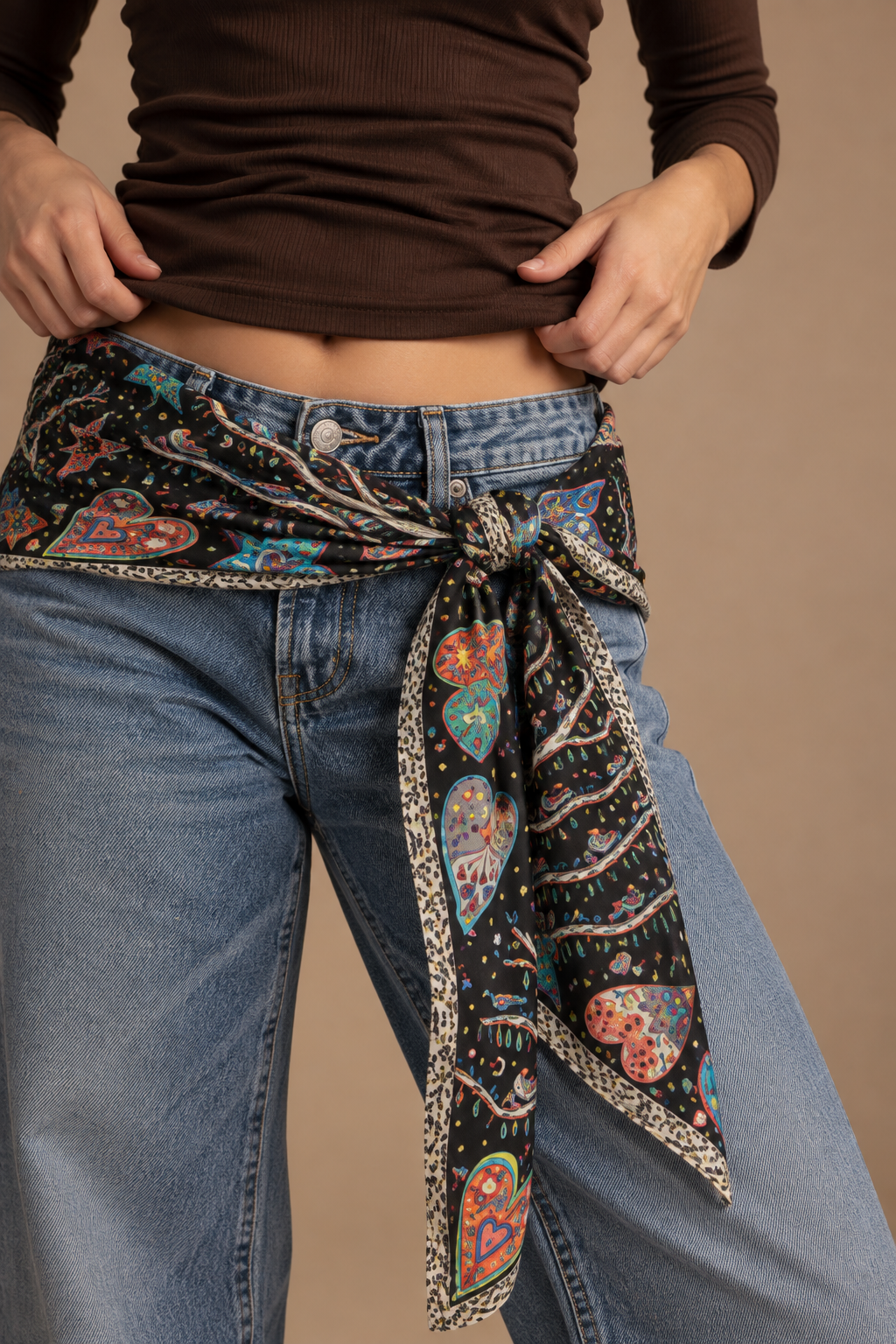 Mixed Print Oversized Bandana