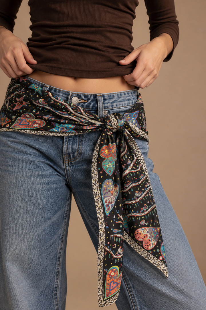 Mixed Print Oversized Bandana