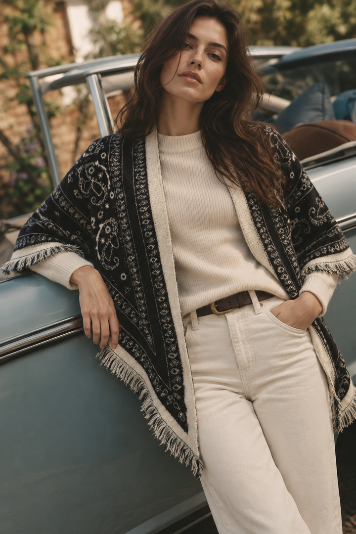 Paisley Fringe Triangle Scarf